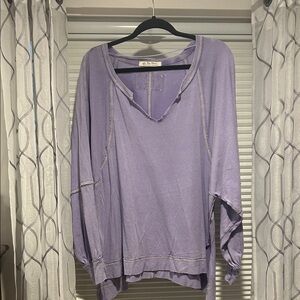 We The Free Lavender flowy Long Sleeve Shirt med